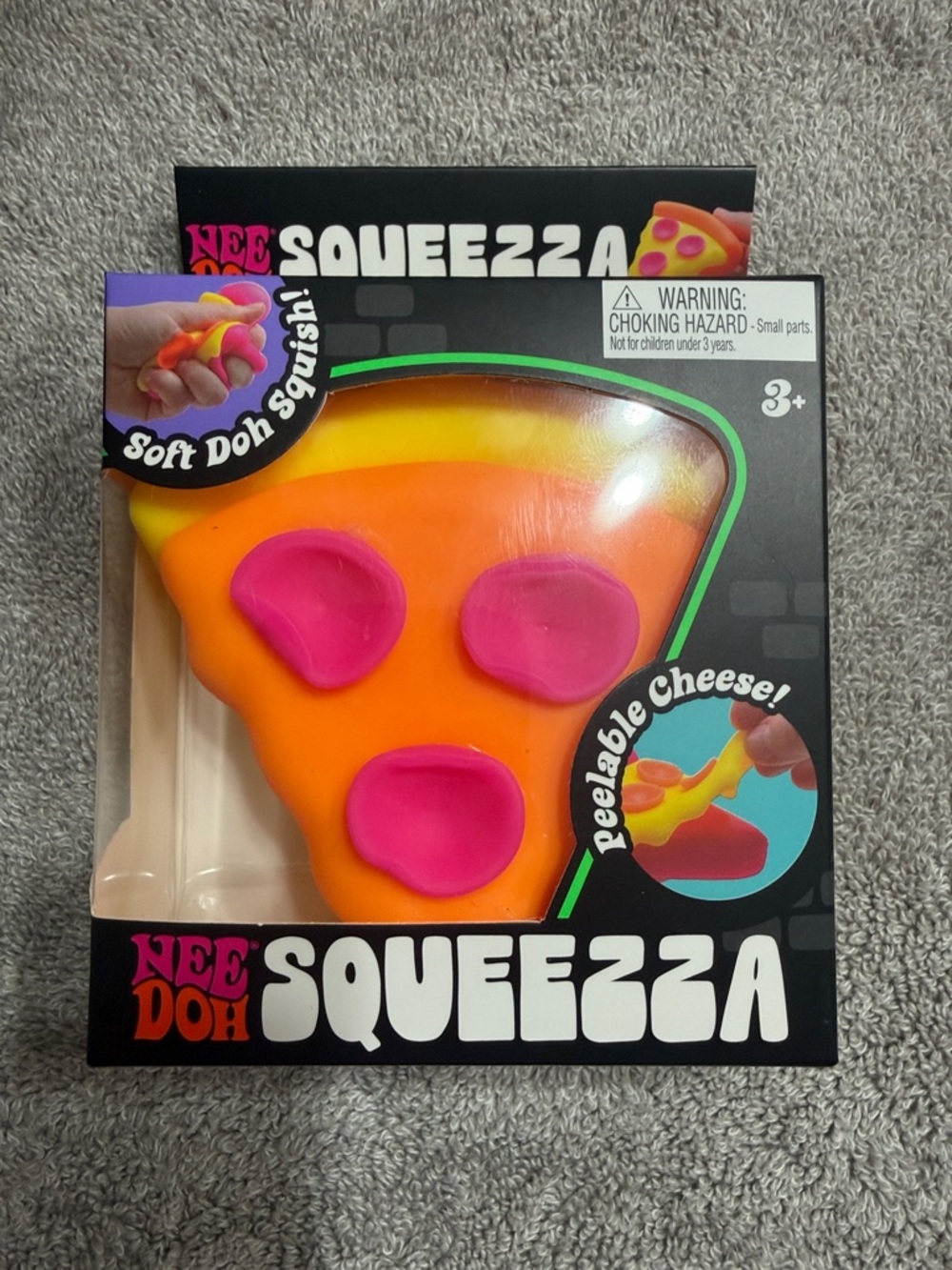 NeeDoh Squeezza Pizza Slice Squishy - Orange & Pink